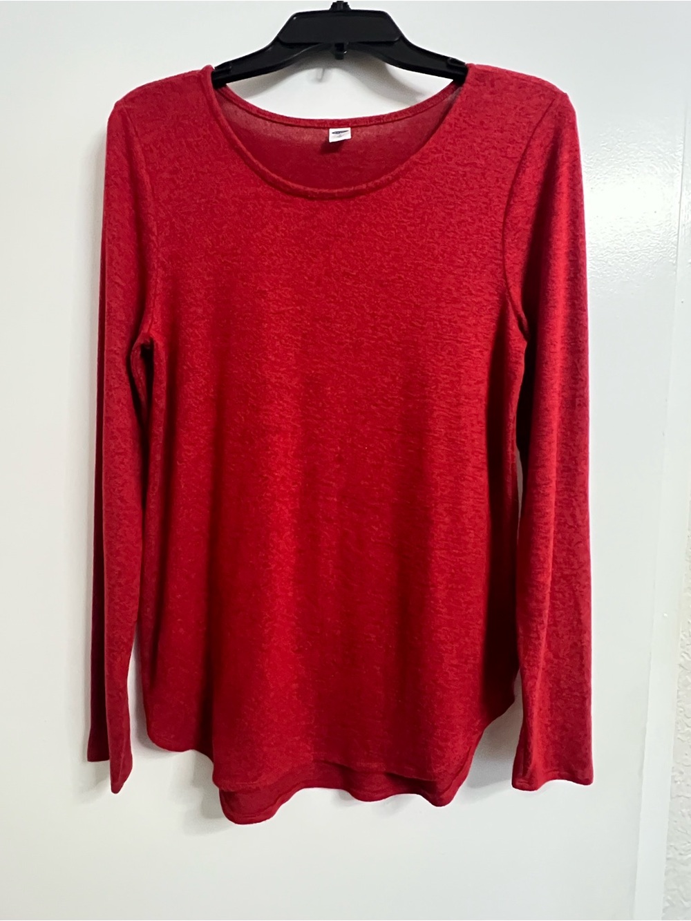 Old Navy Red Long Sleeve Scoop Neck Top